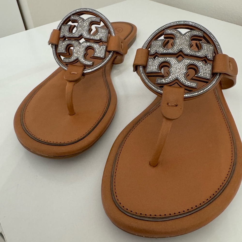 TORY BURCH METAL MILLER EMBELLISHED SANDAL